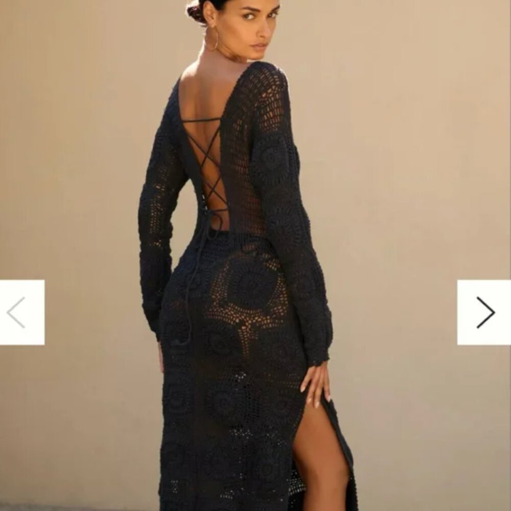 Mahila Crochet Knit Midi Dress - XS and S - NWT